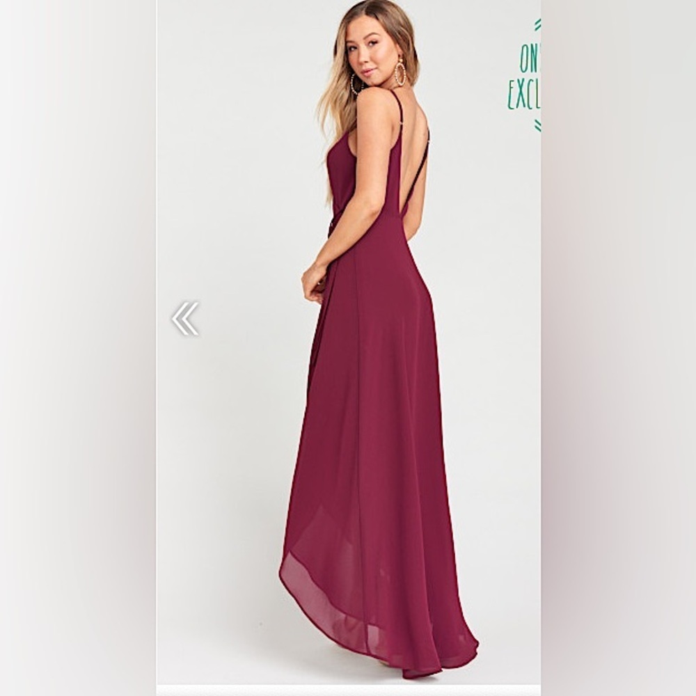 Show Me Your Mumu Mariah Wrap Dress Merlot Chiffon Women’s Large - Picture 3 of 7